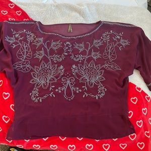 purple blouse from stetson